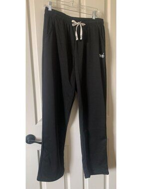 Samoyed Logo Black Sweatpants With Drawstring Waist